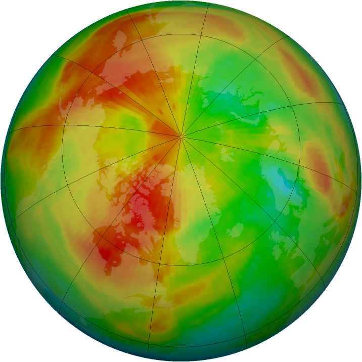 Arctic ozone map for 17 March 1992